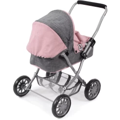 BAYER CHIC 2000 Mini Poppenwagen SMARTY Melange Grijs Roze -Kinder Avontuur Verkoop bayer chic 2000 mini poppenwagen smarty melange grijs roze a271214 2
