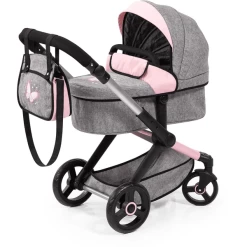 Bayer Design Combi Poppenwagen Xeo Grijs/Roze
