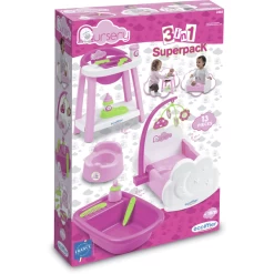 Ecoiffier 3-in-1 Poppen Verzorgingsset -Kinder Avontuur Verkoop ecoiffier 3 in 1 poppen verzorgingsset a363431 3