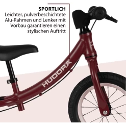HUDORA ® Loopfiets Advanced Alu, Bordeaux -Kinder Avontuur Verkoop hudora loopfiets advanced alu bordeaux a297327 4