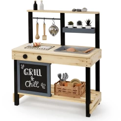 MUDDY BUDDY Speelkeuken Voor Buiten "Grill &Chill" Naturel-zwart