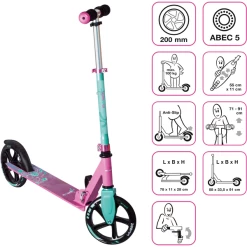 Muuwmi Aluminium Scoot Er 200 Mm Roze-turquoise 11 Muuwmi Aluminium Scoot Er 200 Mm Roze-turquoise -Kinder Avontuur Verkoop muuwmi aluminium scoot er 200 mm roze turquoise a353055 4