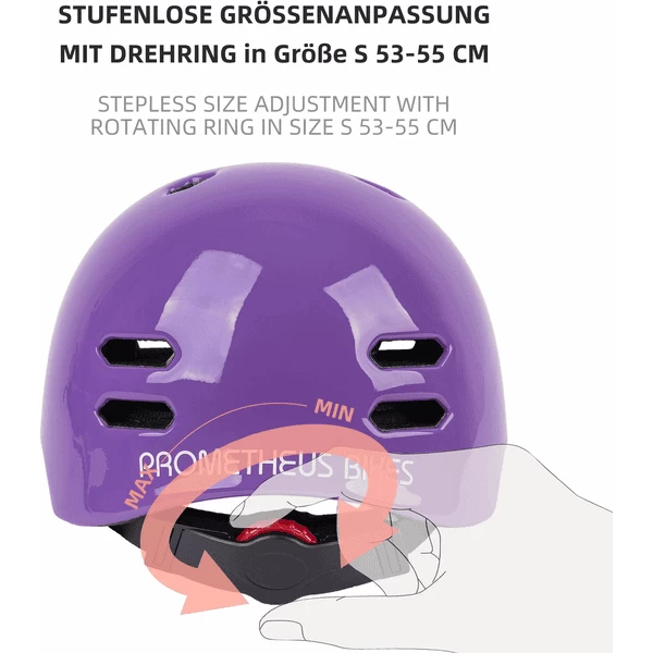PROMETHEUS BICYCLES ® Fietshelm Maat S 52-55 Cm Paars 6 PROMETHEUS BICYCLES ® Fietshelm Maat S 52-55 Cm Paars - Afbeelding 4