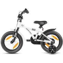 PROMETHEUS BICYCLES ® Kinderfiets 14" In Wit & Zwart Vanaf 3 Jaar Met Zijwieltjes -Kinder Avontuur Verkoop prometheus bicycles kinderfiets 14 in wit amp zwart vanaf 3 jaar met zijwieltjes a311940 2