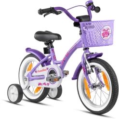 PROMETHEUS BICYCLES ® Kinderfiets 14'' Vanaf 3 Jaar Met Zijwieltjes In Paars & Wit