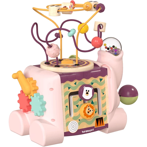 Top B Right Toys® 5 In 1 Motorische Activiteiten Kubus Olifant 6 Top B Right Toys® 5 In 1 Motorische Activiteiten Kubus Olifant - Afbeelding 4